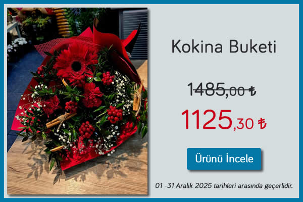 Kokina Buketi 01 - 31 Aralık 2025 tarihleri arası geçerli, Kütahya çiçekçi